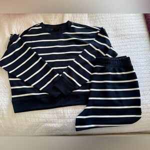 Danskin Navy and White Striped Pajama Set